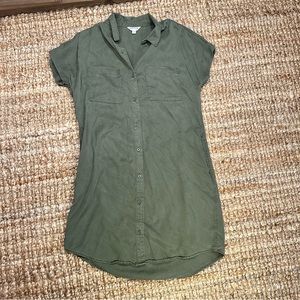 ORVIS classic collection olive green button up dress